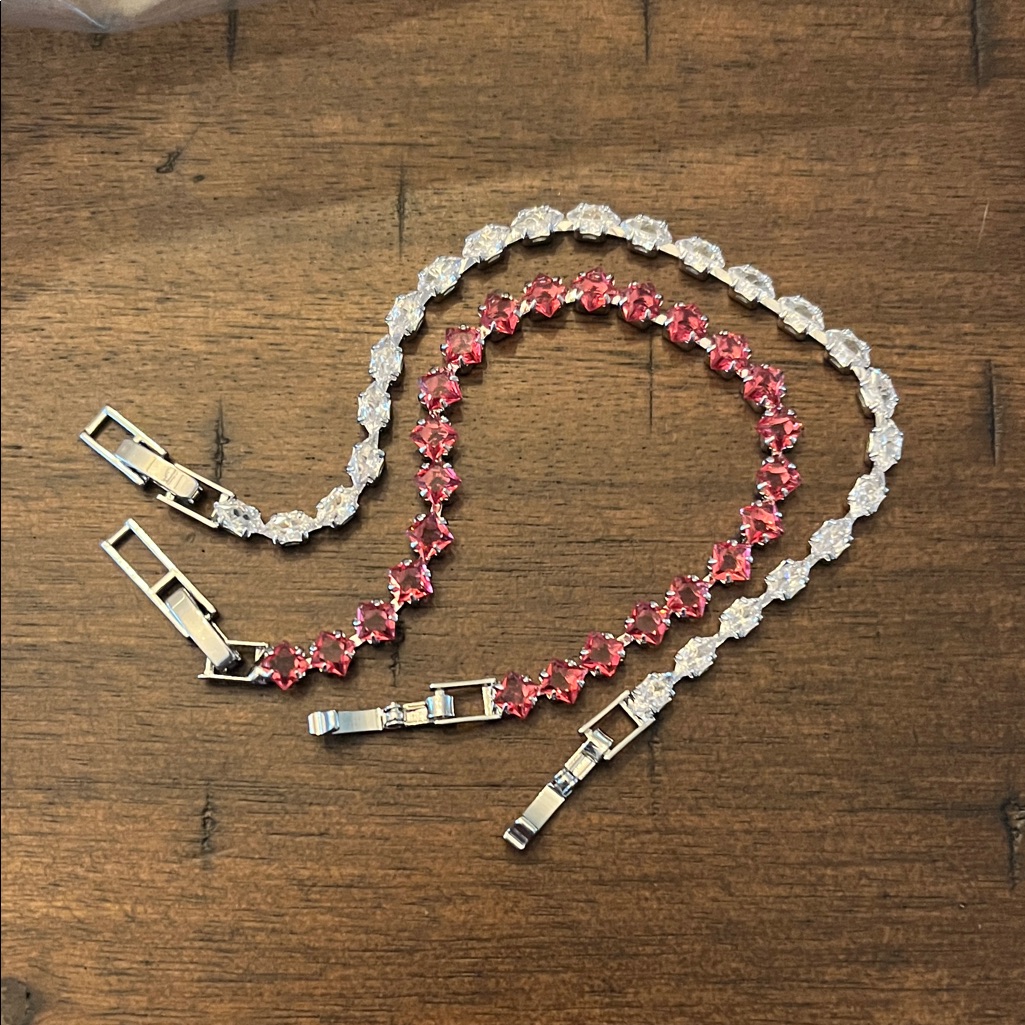 Red And Silver Bracelet Duo.
